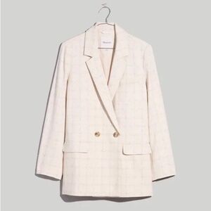 MADEWELL - The Plus Caldwell Double-Breasted Blazer in Ghent Plaid - Sz Medium